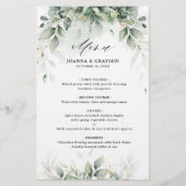 Eucalyptus Greenery Gum Botanical Wedding Menu (Voorkant)