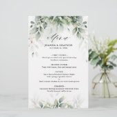 Eucalyptus Greenery Gum Botanical Wedding Menu (Staand voorkant)