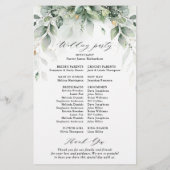 Eucalyptus Greenery Gum Botanical Wedding Programm (Achterkant)