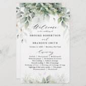 Eucalyptus Greenery Gum Botanical Wedding Programm (Voorkant / Achterkant)