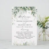 Eucalyptus Greenery Gum Botanical Wedding Programm (Staand voorkant)