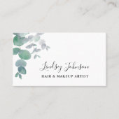 Eucalyptus Greenery Hair en Makeup Artist Visitekaartje (Voorkant)