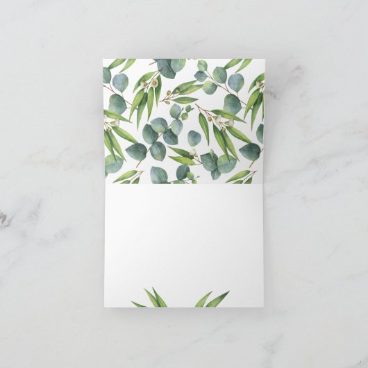 Eucalyptus Greenery Hartelijk dank Bedankkaart (Binnen)