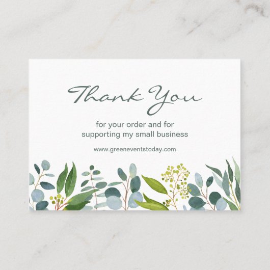 Eucalyptus Greenery Hartelijk dank Visitekaartje (Achterkant)