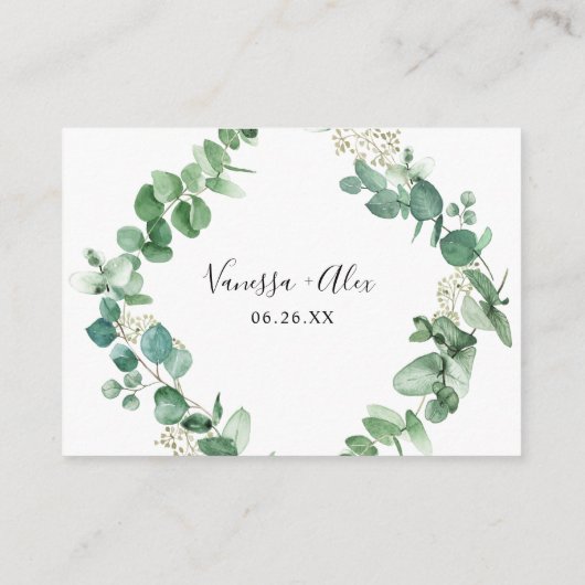 Eucalyptus Greenery Honeymoon of huishoudfonds Informatiekaartje (Achterkant)