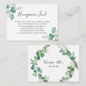 Eucalyptus Greenery Honeymoon of huishoudfonds Informatiekaartje (Voorkant / Achterkant)