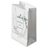 Eucalyptus Greenery Hotel Wedding Gift Bag Klein Cadeauzakje (Voorkant Gekanteld)