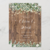 Eucalyptus Greenery Huwelijksuitnodiging | rustiek Kaart (Voorkant / Achterkant)