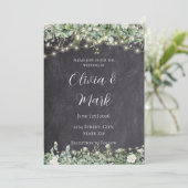 Eucalyptus Greenery Huwelijksuitnodiging | rustiek Kaart (Staand voorkant)