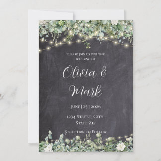 Eucalyptus Greenery Huwelijksuitnodiging | rustiek Kaart