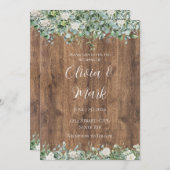 Eucalyptus Greenery Huwelijksuitnodiging | rustiek Kaart (Voorkant / Achterkant)