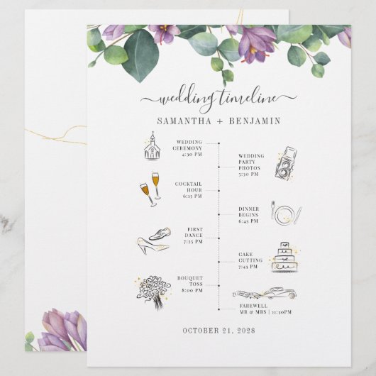 Eucalyptus Greenery Icon Weddenrenary Programme Briefhoofd (Voorkant / Achterkant)