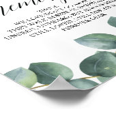 Eucalyptus Greenery in het liefdevol geheugen Memo Poster (Hoek)