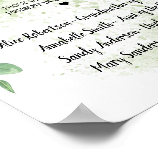 Eucalyptus Greenery in Loving Memory Wedding Sign Poster (Hoek)