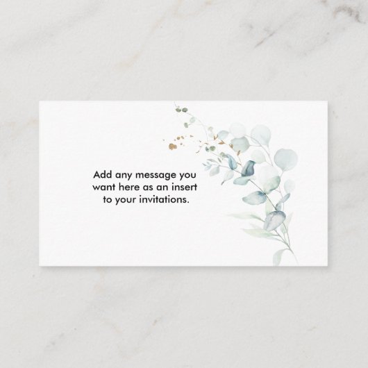 Eucalyptus Greenery - Kaart voor aangepaste detail (Achterkant)