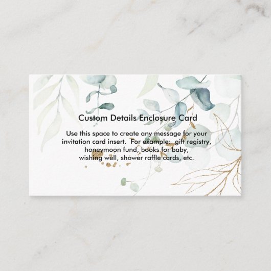 Eucalyptus Greenery - Kaart voor aangepaste detail (Voorkant)