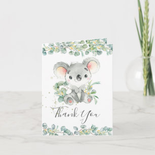 Eucalyptus Greenery Koala Birthday Baby shower  Bedankkaart