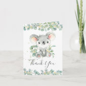 Eucalyptus Greenery Koala Verjaardag Baby shower Bedankkaart (Voorkant)
