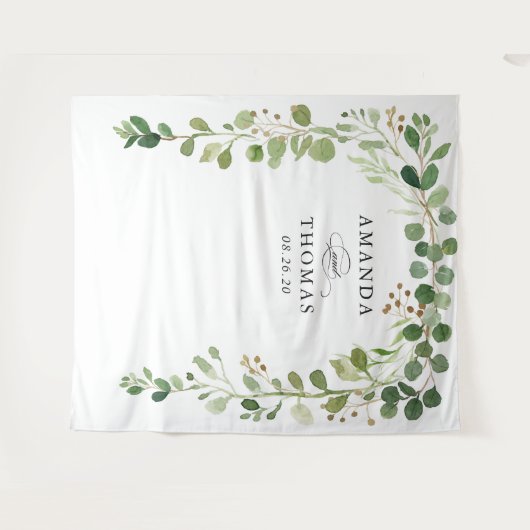 Eucalyptus Greenery laat de achtergrond van het kr Wandkleed (Voorkant (horizontaal))