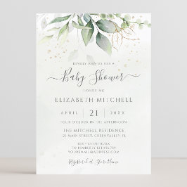 Eucalyptus Greenery laat elegant Baby shower over Kaart