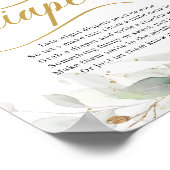 Eucalyptus greenery laat-nachtbord met dop poster (Hoek)