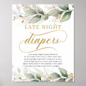 Eucalyptus greenery laat-nachtbord met dop poster (Voorkant)