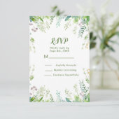 Eucalyptus Greenery laat trouwdetails achter RSVP Kaartje (Staand voorkant)