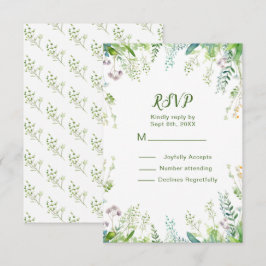 Eucalyptus Greenery laat trouwdetails achter RSVP Kaartje
