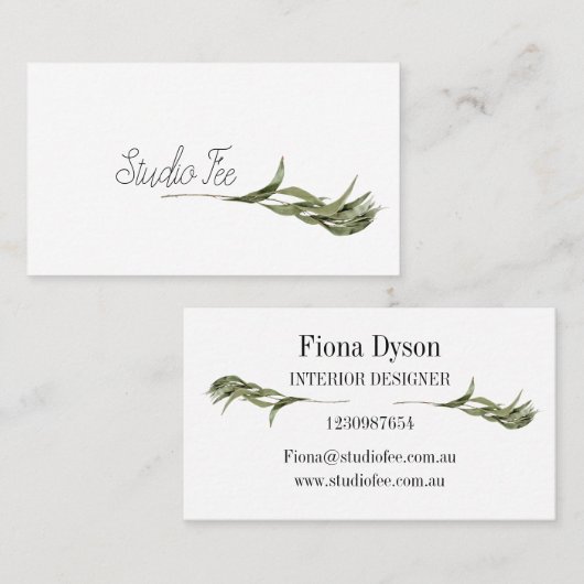 Eucalyptus greenery leaf visitekaartje (Voorkant / Achterkant)