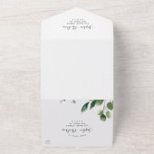 Eucalyptus Greenery Leaves Wedding All In One Invi Uitnodiging (Buitenkant)