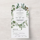 Eucalyptus Greenery Leaves Wedding All In One Invi Uitnodiging (Binnen)