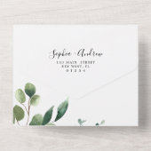 Eucalyptus Greenery Leaves Wedding All In One Invi Uitnodiging (Achterkant)