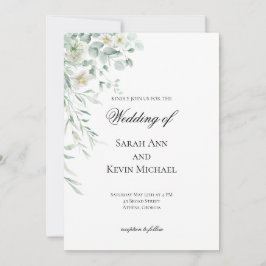 Eucalyptus Greenery Leaves  Wedding Invitation Kaart
