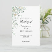 Eucalyptus Greenery Leaves  Wedding Invitation Kaart (Staand voorkant)