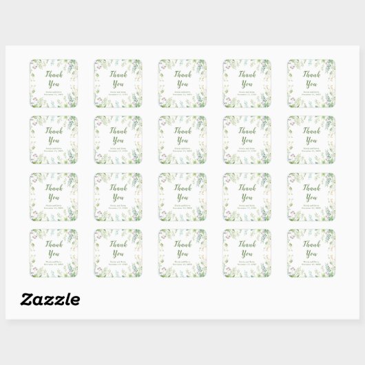 Eucalyptus Greenery Leaves Wedding  Vierkante Sticker (Vel)