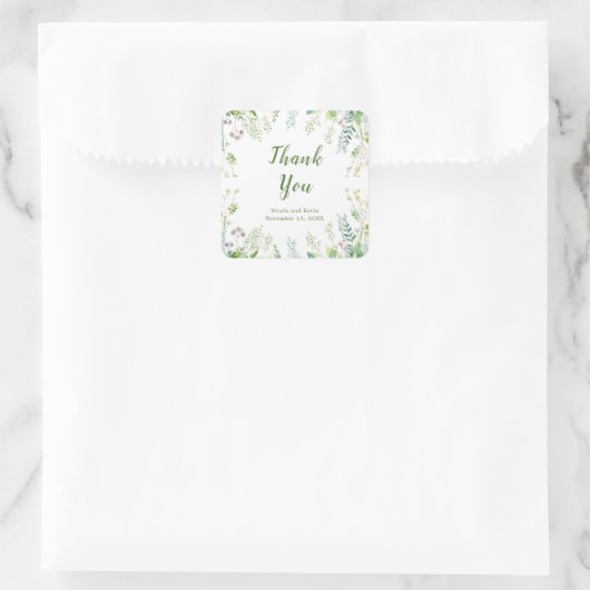 Eucalyptus Greenery Leaves Wedding Vierkante Sticker (Tas)