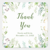 Eucalyptus Greenery Leaves Wedding  Vierkante Sticker (Voorkant)