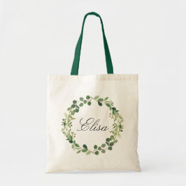 Eucalyptus Greenery Leaves Wreater Bridesmaid Tote Bag