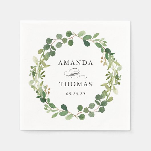 Eucalyptus Greenery leveert de grote olievlek Servet (Voorkant)