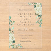 Eucalyptus Greenery leveert het bruinbruin van de  Acryl Uitnodigingen (Voorkant)