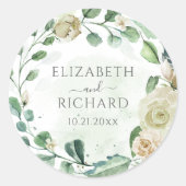 Eucalyptus Greenery leveert het bruinbruin van de  Ronde Sticker (Voorkant)