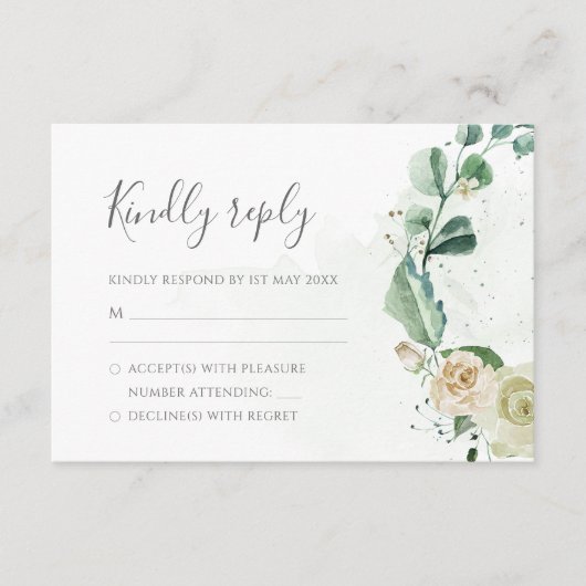 Eucalyptus Greenery leveert het bruinbruin van de  RSVP Kaartje (Voorkant)