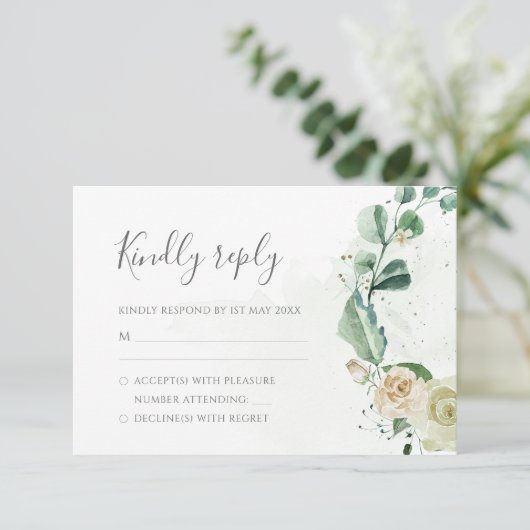 Eucalyptus Greenery leveert het bruinbruin van de  RSVP Kaartje (Staand voorkant)