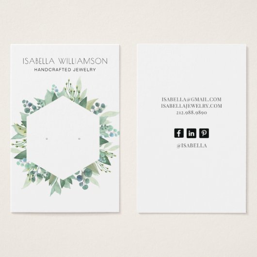 Eucalyptus Greenery Lijst dat Kaart van juwelen ve (Voorkant /achterkant)