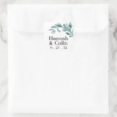 Eucalyptus Greenery Lijst Green Blue Black Vierkante Sticker (Tas)