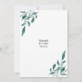 Eucalyptus Greenery Lijst Green Blue Wedding Kaart (Achterkant)