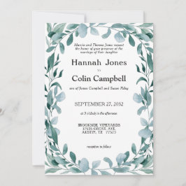 Eucalyptus Greenery Lijst Green Blue Wedding Kaart