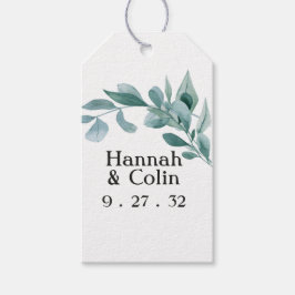 Eucalyptus Greenery Lijst Green Blue White Black Cadeaulabel