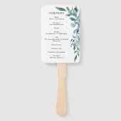 Eucalyptus Greenery Lijst Green Blue White Black Handwaaier (Voorkant)