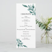 Eucalyptus Greenery Lijst Green Blue White Black Programmakaart (Staand voorkant)